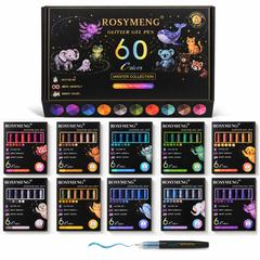 6 Pcs Glitter & Highlighting Gel Pen Set (1.0mm) - Large Ink Capacity Shimmering Pens for Painting, Writing, DIY Crafts