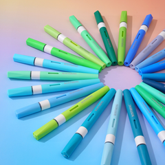 36 Colors Cool Tone Acrylic Paint Pens, Brush Tip, 2.5g Large Capacity, Auto Ink System