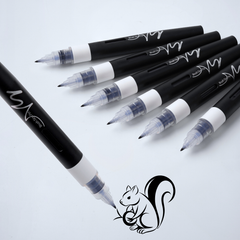 4-Pack Black Brush Sign Pens - Direct Liquid Ink System for Smooth Hand Lettering, Bullet Journaling, Drawing, and Art Supplies