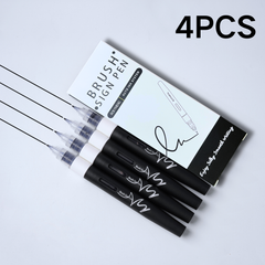 4-Pack Black Brush Sign Pens - Direct Liquid Ink System for Smooth Hand Lettering, Bullet Journaling, Drawing, and Art Supplies