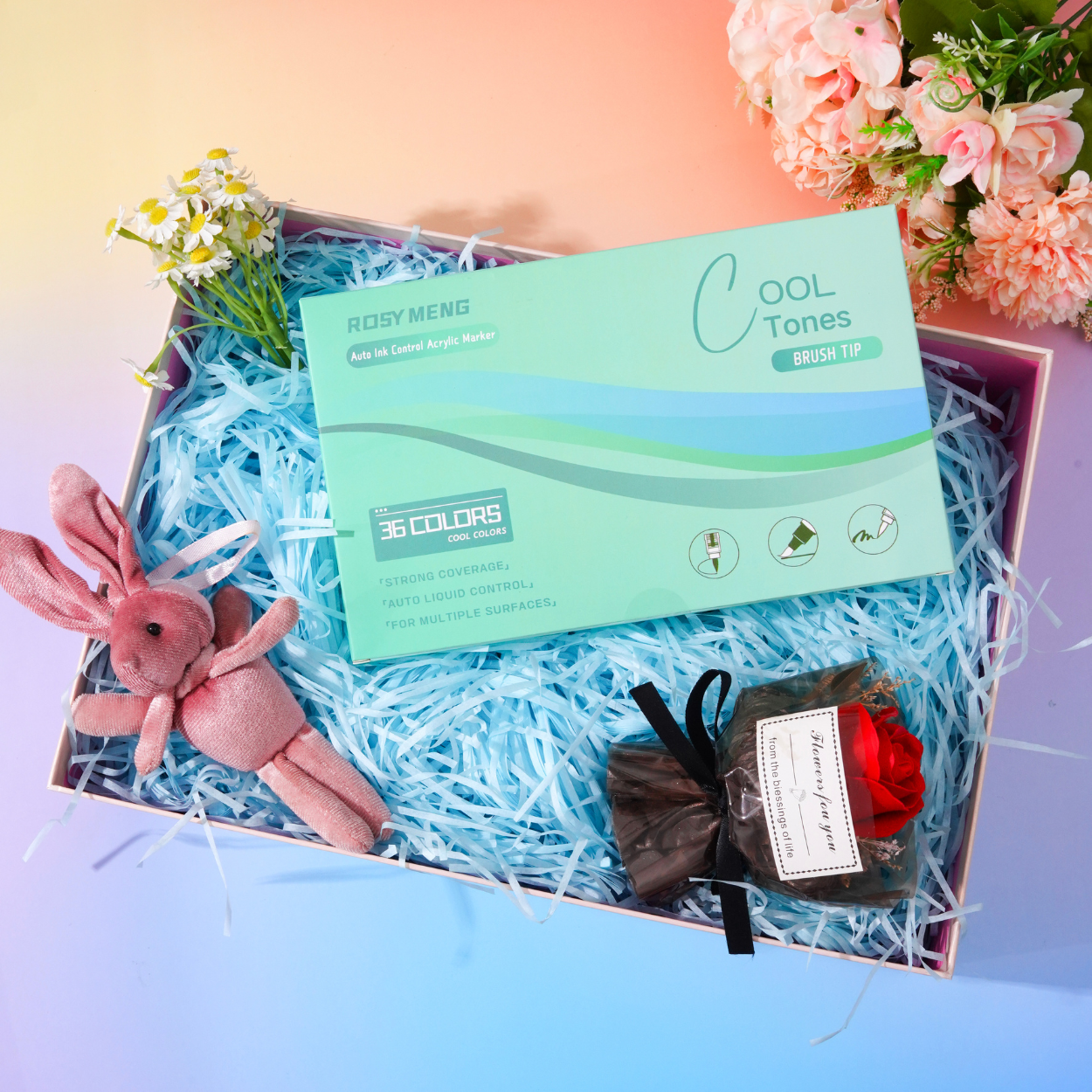 36 Colors Cool Tone Acrylic Paint Pens, Brush Tip, 2.5g Large Capacity, Auto Ink System