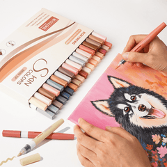 36 Colors Skin Tone Acrylic Paint Art Marker, Brush Felt Tip, 2.2g Ink, 1-5mm