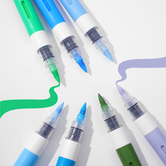 36 Colors Cool Tone Acrylic Paint Pens, Brush Tip, 2.5g Large Capacity, Auto Ink System