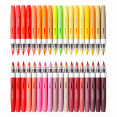36 Warm Colors Acrylic Paint Pens Set - 1-5mm Flexible Brush Tip Markers